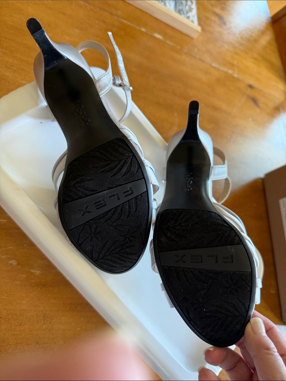 NWOTLife Stride Taupe Strappy Ankle Strap Heels - Picture 3 of 4